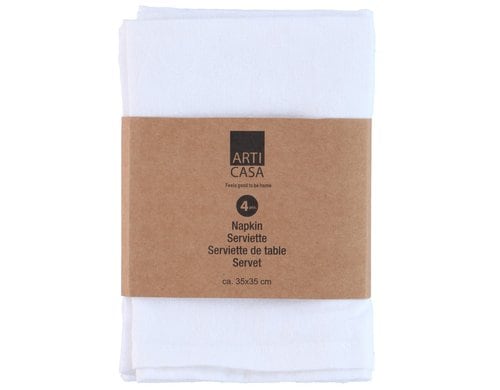 Arti Casa Stoffserviette 4er Set, 35x35 cm Weiss