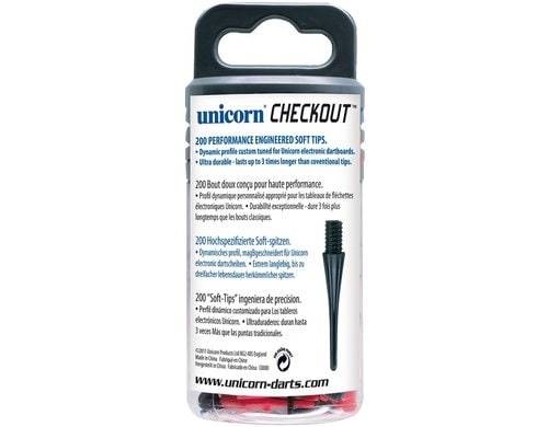 Unicorn Softspitzen Checkout 200 Stk. rot, schwarz