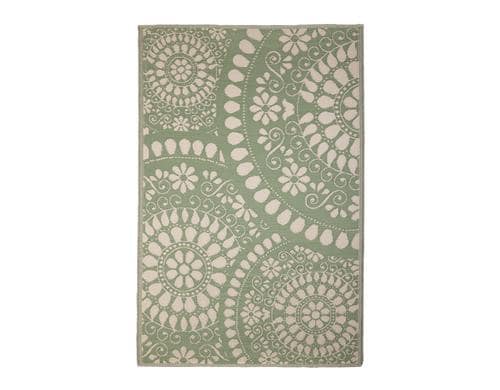 Esschert Design Outdoor Teppich, Blasen PP, Grün-Weiss, 121x182x0.8 cm (LxBxH)