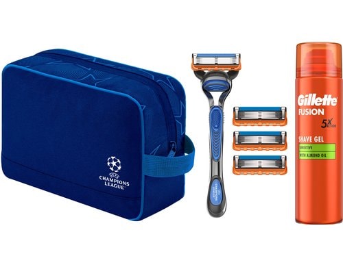 Gillette Fusion5  Set Klingen 4er&HS UEFA 5er + Handstück + Wandhalterung