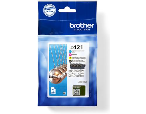 Tinte Brother LC-421VAL, BKCMY 200 Seiten, J1050, J1140, J1010