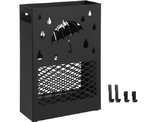 Songmics Schrimständer Schwarz mit 4 Haken Eisen, 28x12x41 cm (LxBxH)