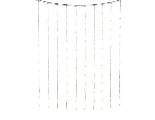 Konstsmide LED Lichtervorhang 120 Schneebäl 120 bernsteinfarbene LED, USB, IP20