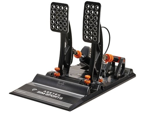 Asetek SimSports Invicta Accelerator and Aluminium Schwarz Orange