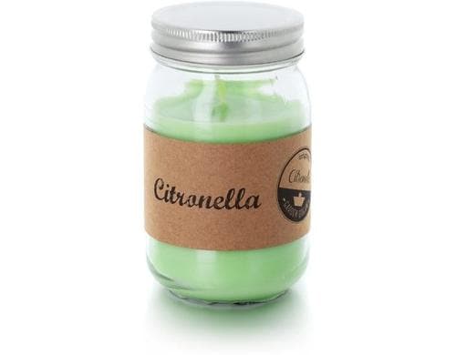 balthasar Outdoorkerze Jar CitronellaimGlas Hellgrün, 7.5x13 cm (DxH), Anti-Mückenkerze