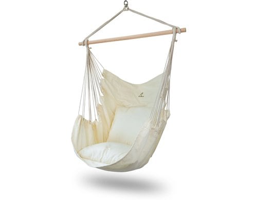 Hängesitz mit zwei Kissen beige