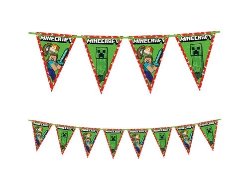Fiesta Girlande Flaggen Minecraft 9 Flaggen, 1 Stk, Papier FSC