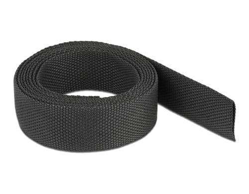 Delock Gewebeschrumpfschlauch, 2mx16mm schwarz, Schrumpfungsrate 2:1