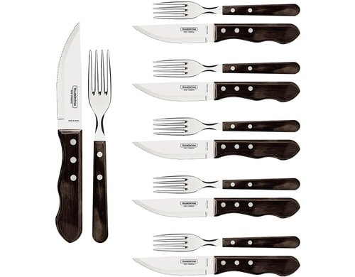 JUMBO Steakbesteck, 12-tlg - Braun Für 6 Personen