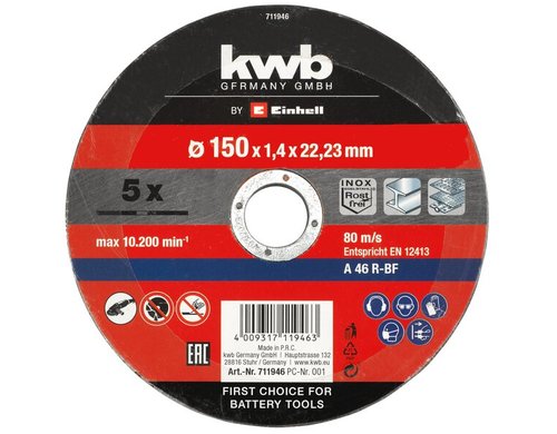 5 Trennscheiben dünn 150x1,4 Winkelschleifer-Zubehör