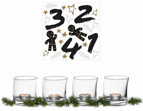 Leonardo Tischlichter Advent GK/4 Stk. Tischlichter + Sticker + Deko