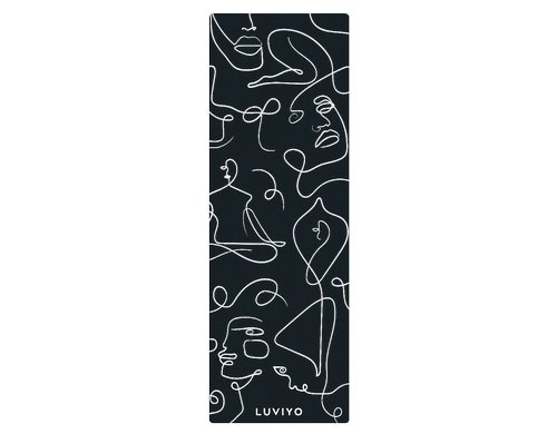 LUVIYO All-In-One Yogamatte Black Marble Black Marble, 178x61cm, 3 mm