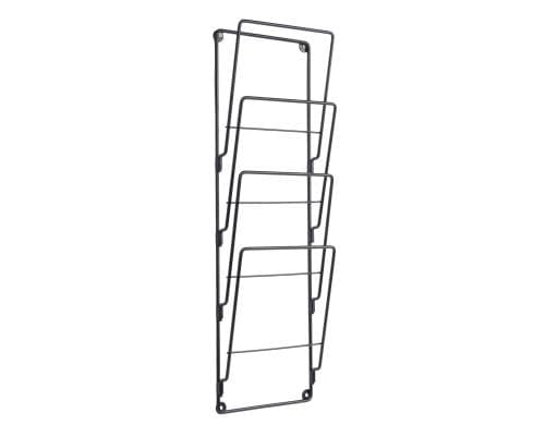 present time Zeitungsständer, Schwarz matt Stahl, 60 x 19 cm