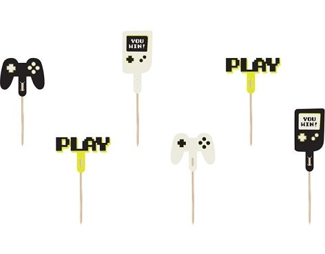 Partydeco Caketopper Game mix, 6-10.5 cm, 6 Stk