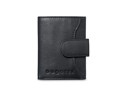 Bugatti DeLuxe RFID Kreditkartenetui schwarz, 8 x 1.5 x 10.2  cm, mit Münzfach