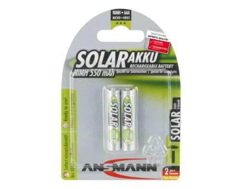 Ansmann Akku AAA NiMH 550 mAh 1.2V 2er maxE, HR03, für Solaranwendungen