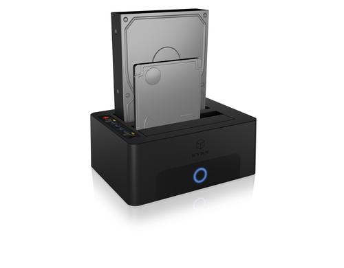 ICY BOX IB-1232CL-U3, 2-Fach HDD Dock/Klon USB 3.0, schwarz, für SATA HDD