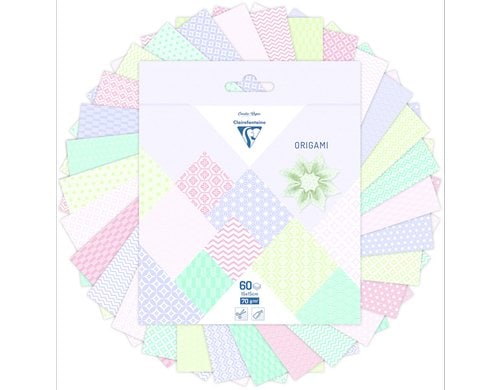 Clairefontaine Papier Origami Frühling 70g/m2, 60 Blatt, 15 x 15 cm, assortiert