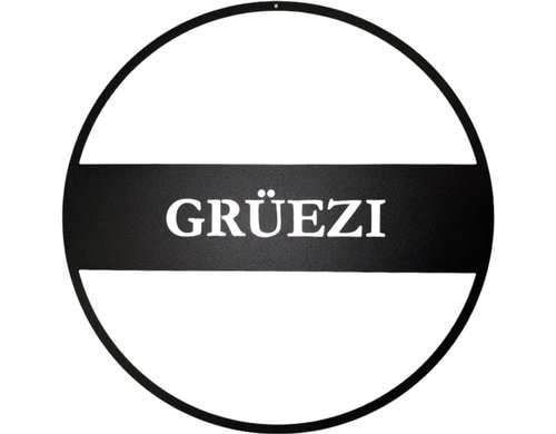 Chalet Grüezi Ring Rund 35x35x1cm schwarz