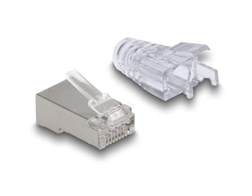 Delock RJ45 Stecker, FTP, Cat.6, 50er Set mit vorderer Öffnung und Knickschutzhülle