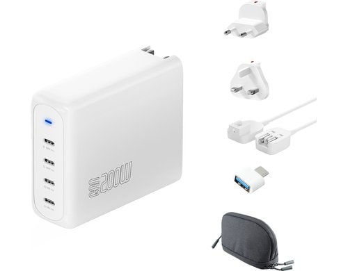 4SMARTS Ladegerät GaN Flex Pro 200W Travel Edition, weiss