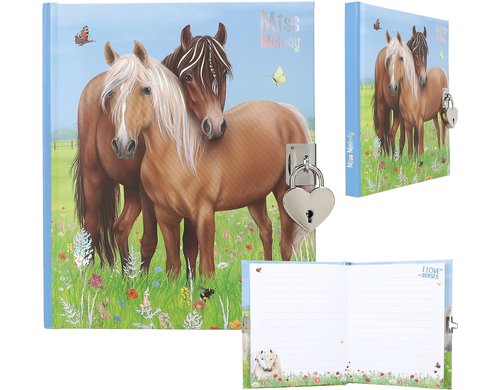 Depesche Tagebuch mit Schloss Miss Melody 192 Seiten, 19 x 16 x 3 cm, grün / braun