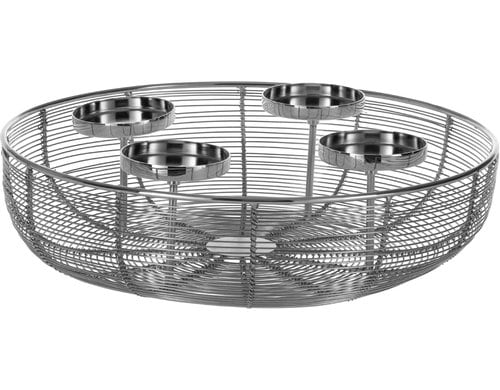 Eglo Adventskerzen Halter Hagony Metall, Ø 360, H 100, Silber