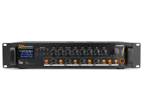 Power Dynamics PDV360MP3 4-Zonen Mischer 360W/100V, Bluetooth, FM, SD-Card, USB