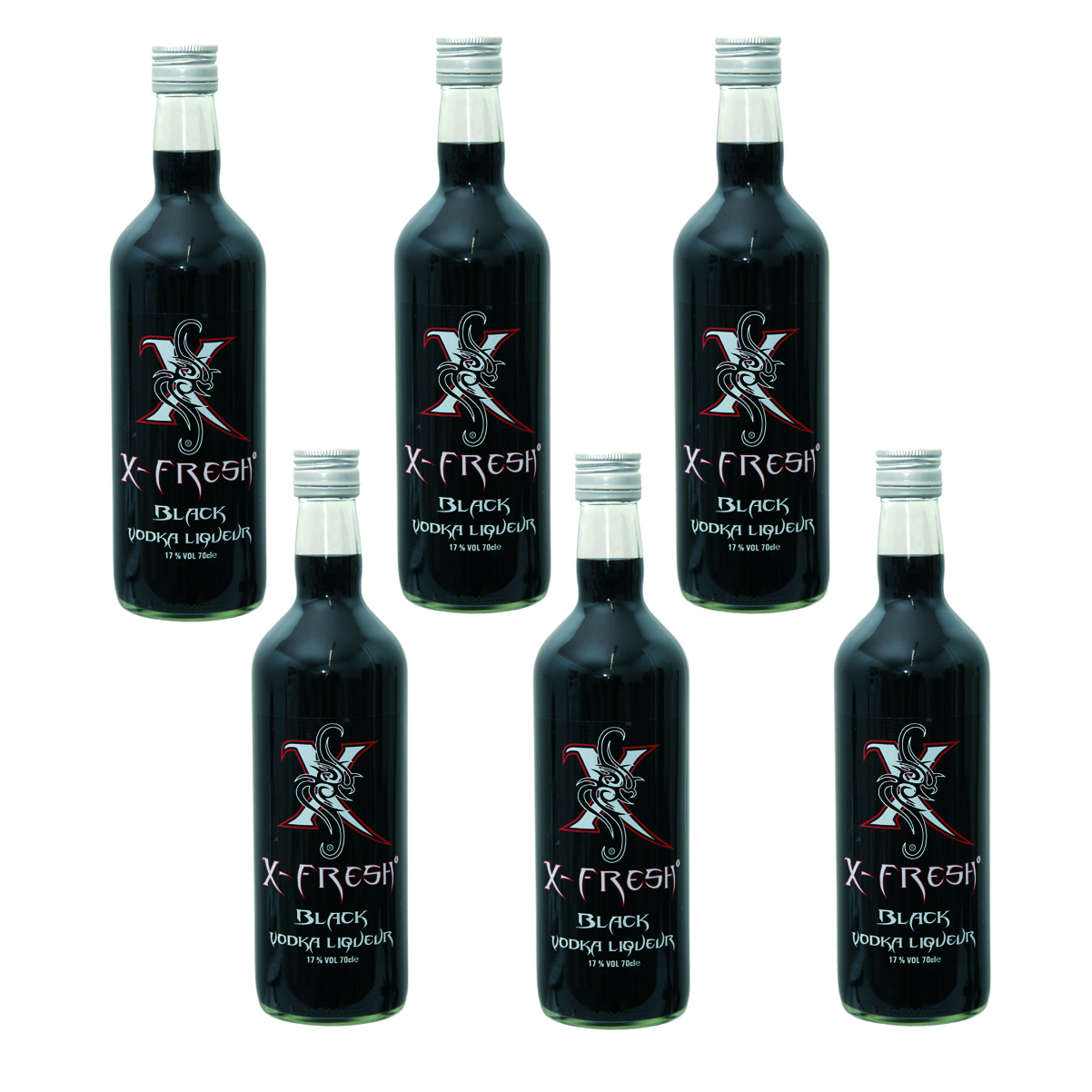 X-Fresh Vodka Black  6 x 0.7 Ltr. (6er-Box) 17 Vol. / Verkauf nur ab 18 Jahren / Kein Export