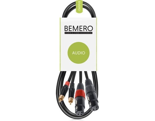 Bemero BAC2544-75BK 2x XLRf - 2x RCAm 0.75m Audio-Verbindungskabel, schwarz, M-Serie