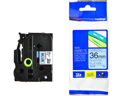 Brother P-Touch Schriftb, lamin. Band blau,Schrift schwarz,36 mm