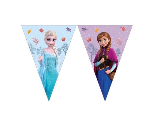 Fiesta Girlande Flaggen Frozen 9 Flaggen, 1 Stk, Papier FSC