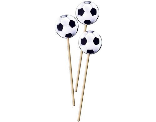 Folat Partypicker Fussball 15cm hoch, 20 Stück, rund