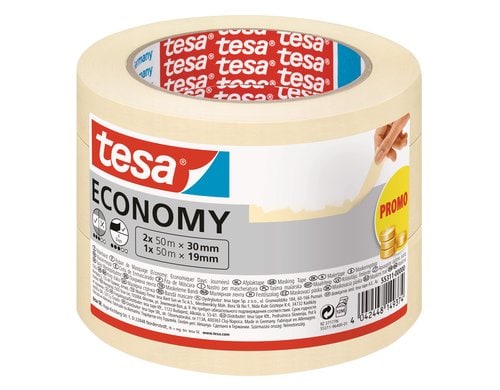 Malerband ECONOMY 2 x 50m x 30mm + 1 x 50m x 19mm