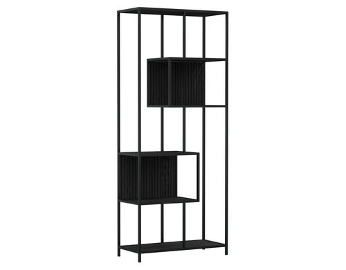 AC Design Regal Seaford Schwarz Metall/Melamin, (WxDxH): 77x35x185 cm