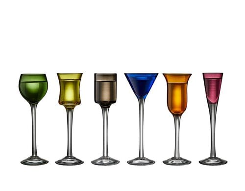 Lyngby Schnapsglas 6 Stk. ass Farbe Mix, Coloured Glas