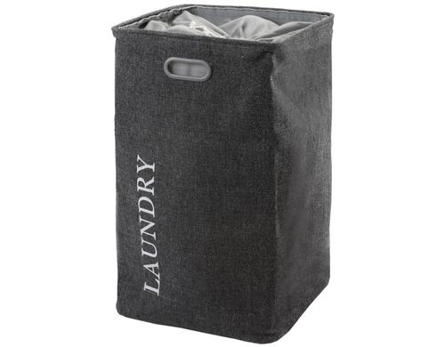 Aquanova Wäschekorb Evora, Dunkelgrau 40x40x70 cm, 112 L, Innenfutter waschbar