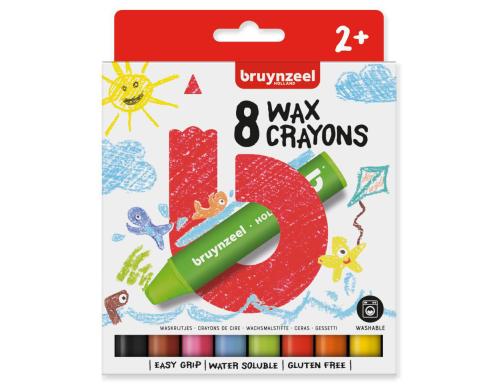 Bruynzeel Wachsmalstifte 8er Set, speziell für kleine Hände