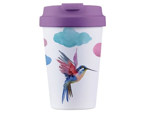 BioLoco, Outdoor-Becher Easy Cup-Watercolor 350ml, wiederverschliessbarer Deckel