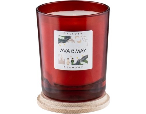 AVA & MAY Duftkerze Dresden,180 g 8x8x10 cm, 100% Sojawachs, 40h Brenndauer