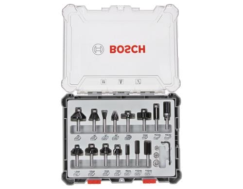 Bosch Professional 15-teiliges Fräser-Set 6-mm-Schaft