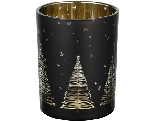 Eglo Windlicht Lukut 12.5 cm Schwarz/Gold, Ø 100, H 125