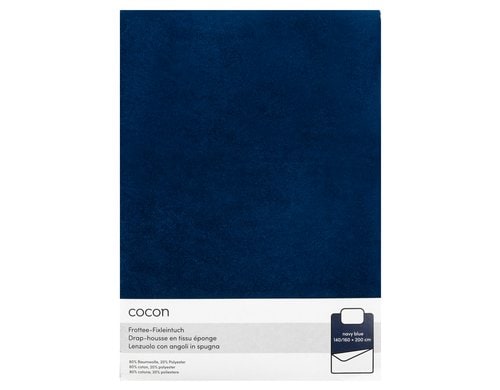 COCON Fixleintuch Frottee dunkelblau 140/160x200 cm, 210gsm
