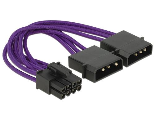 2xMolex 5.25 auf 8Pin für Grafikkarte für PCI-Express Highend Grafikkarten,15cm