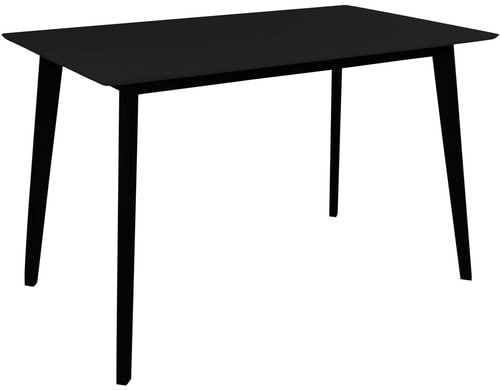 House Nordic Tisch Vojens, Schwarz MDF, Gummiholz, 120x70x75 cm (LxTxH)