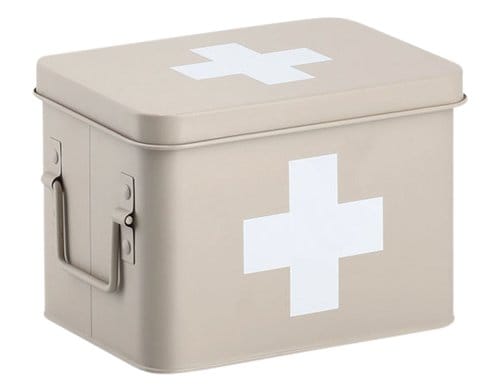 Zeller Present Medikamentenbox Metall, 21.5x16x16 cm, Beige