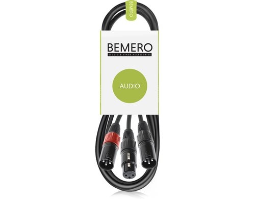 Bemero BAC4043-150BK XLRf - 2x XLRm 1.5m Y-Adapterkabel, schwarz, M-Serie