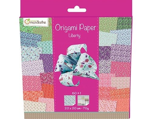 Avenue Mandarine Papier Origami Liberty 70g/m2, 60 Blatt, 20 x 20 cm, assortiert