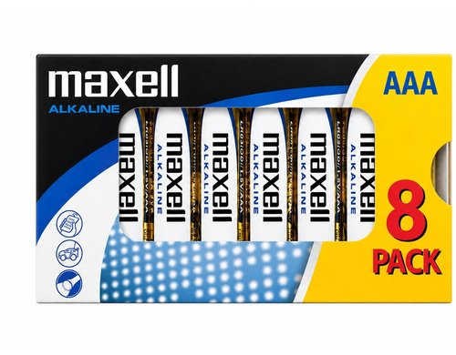 Maxell Batterie Alkaline AAA, 1.5V, 8Stk 8 Stück, Vollkartonverpackung, vergl. LR03