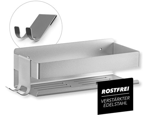 Benkstein Einzel Duschorganizer silber Duschregal mit Duschkorb